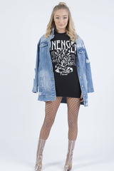 Black Heavy Metal Cold Shoulder Jumper - Neve