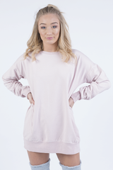 Pink Oversized Ruched Sleeve Jumper Dress - Hayley
