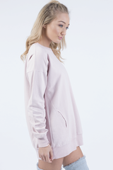 Pink Oversized Ruched Sleeve Jumper Dress - Hayley