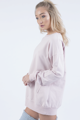 Pink Oversized Ruched Sleeve Jumper Dress - Hayley