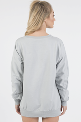 Grey Oversized Ruched Sleeve Jumper Dress - Hayley