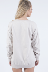 Beige Oversized Ruched Sleeve Jumper Dress - Hayley