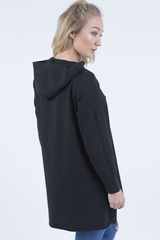 Black Wrap Around Oversized Hoodie - Yasmin