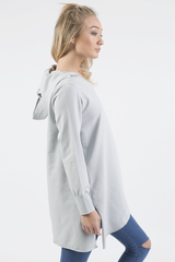 Grey Wrap Around Oversized Hoodie - Yasmin