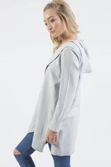 Grey Wrap Around Oversized Hoodie - Yasmin