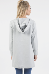Grey Wrap Around Oversized Hoodie - Yasmin