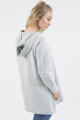 Grey Wrap Around Oversized Hoodie - Yasmin