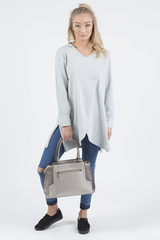 Grey Wrap Around Oversized Hoodie - Yasmin