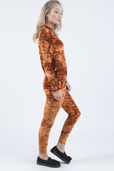 Rust Crushed Velvet Tracksuit - Romy