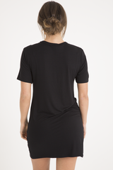 Black Tiger Lace Up T-Shirt Dress - Autumn