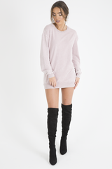 Pink Acid Wash Jumper Dress - Cheryl