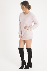 Pink Acid Wash Jumper Dress - Cheryl