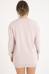 Pink Acid Wash Jumper Dress - Cheryl