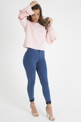 Mid Blue High Waisted Skinny Jeans - Taylor