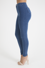 Mid Blue High Waisted Skinny Jeans - Taylor
