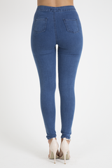 Mid Blue High Waisted Skinny Jeans - Taylor