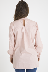 Pink Frill Detail Oversized Shirt - Lydia