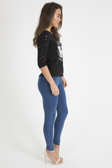 Black Distressed 'Arizona Phoenix' Print Top - Nova