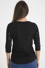 Black Distressed 'Arizona Phoenix' Print Top - Nova