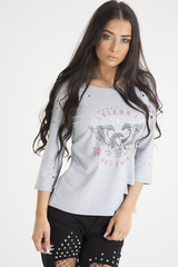 Grey Distressed 'Arizona Phoenix' Print Top - Nova