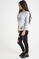 Grey Distressed 'Arizona Phoenix' Print Top - Nova
