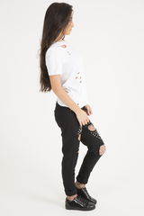 White Laser Cut Top - Lacey