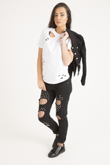 White Laser Cut Top - Lacey