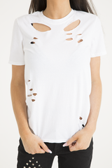 White Laser Cut Top - Lacey