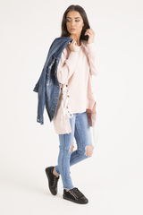 Light Wash High Waisted Knee Rip Jeans - Penelope