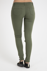 Khaki Studded Ripped Jeans - Christina