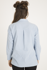 Light Blue Floral Embroidered Shirt - Kara