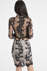 Black Crochet High Neck Co-ord - Kyla