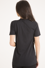 Black '66' Graphic Print Laser Cut Top - Gracie