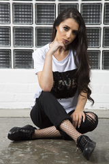 White Reversible Sequin 'Love' Slogan T-Shirt - Ida