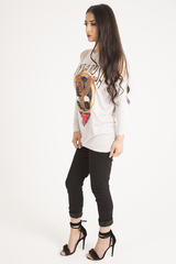 Nude 'Santa Rosa' Print Cold Shoulder Slouchy Top - Demi