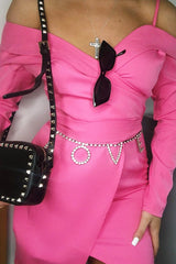 Love Slogan Diamante Belt - Bethanie