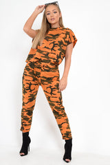 Orange Camo Print Jumper And Joggers Co-ord - Kaelee