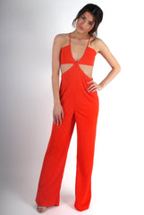 Louise Orange Cut Out Jumpsuit