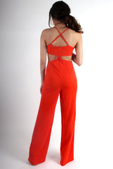 Louise Orange Cut Out Jumpsuit