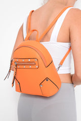 Orange Diamante Studded Mini Backpack - Phylis