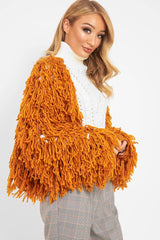 Mustard Crop Shaggy Jacket - Idelle