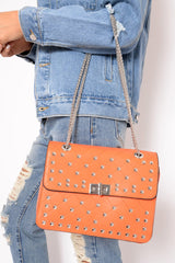Orange Studded Cross Body Bag -  Orba