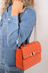 Orange Studded Cross Body Bag -  Orba