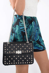 Black Studded Cross Body Bag -  Orba