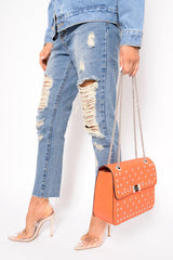 Orange Studded Cross Body Bag -  Orba