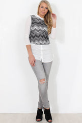 Grey Panel Top - Orlah