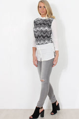 Grey Panel Top - Orlah
