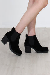 Zoeey Black Suede Platform boots