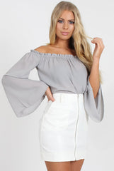 White Faux Leather Mini Skirt - Paige