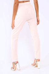 Nude Pinstripe Tapered Trousers - Paighton